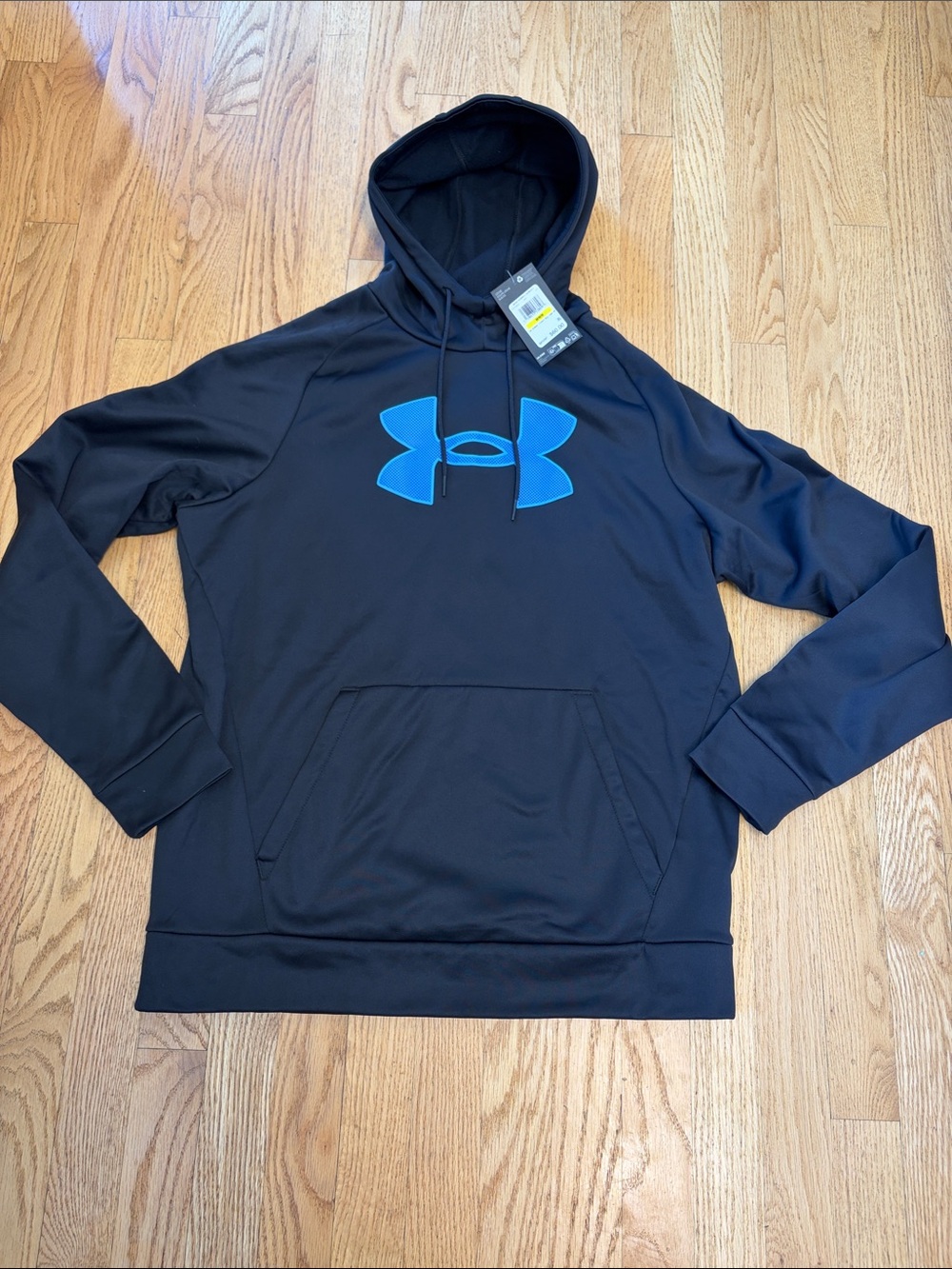 Under Armour Black Hoodie with Blue Logo Accent